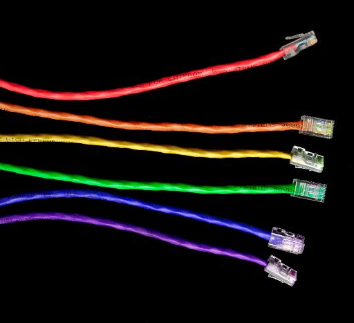 colorful computer networking cables RJ45 ethernet