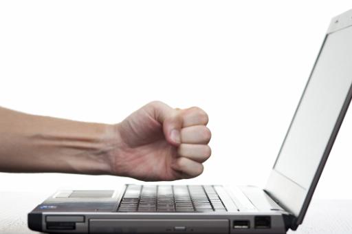 angry frustrated computer user