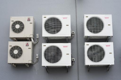 airconditioning heat exchangers on a wall