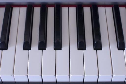 an octave of piano keys